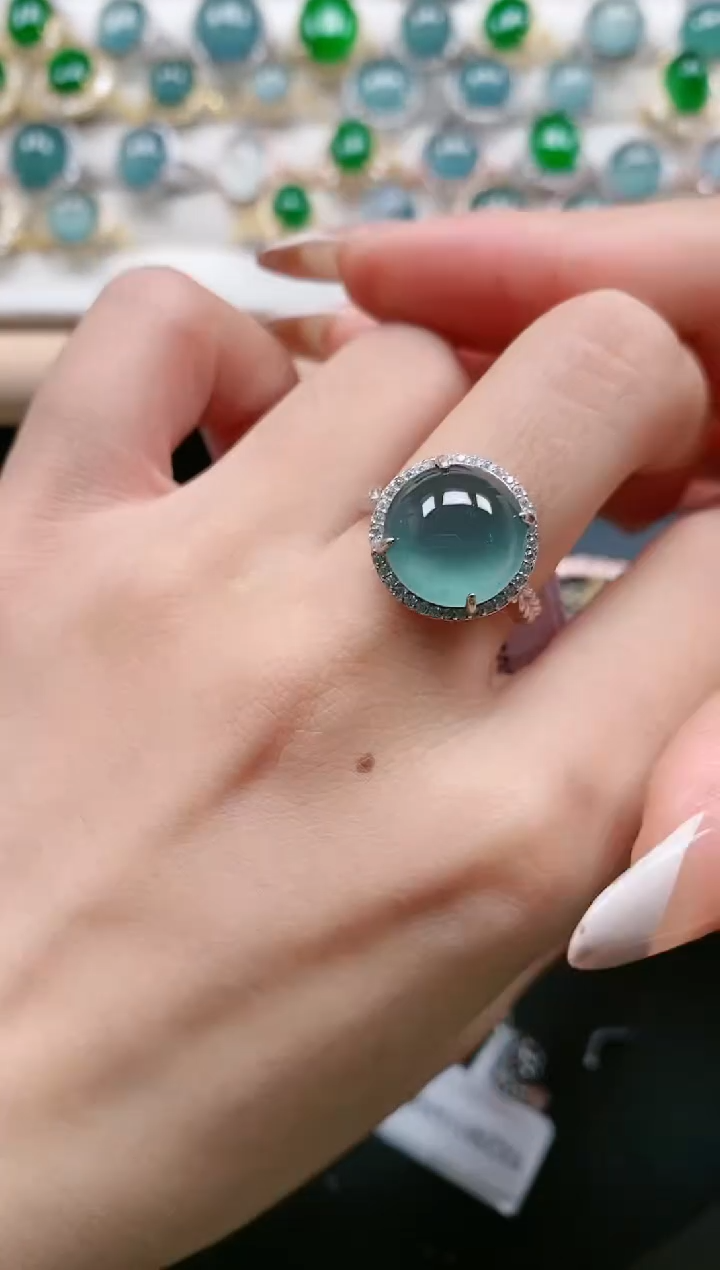 【闪购商品】翡翠戒指银S925镶嵌1111111