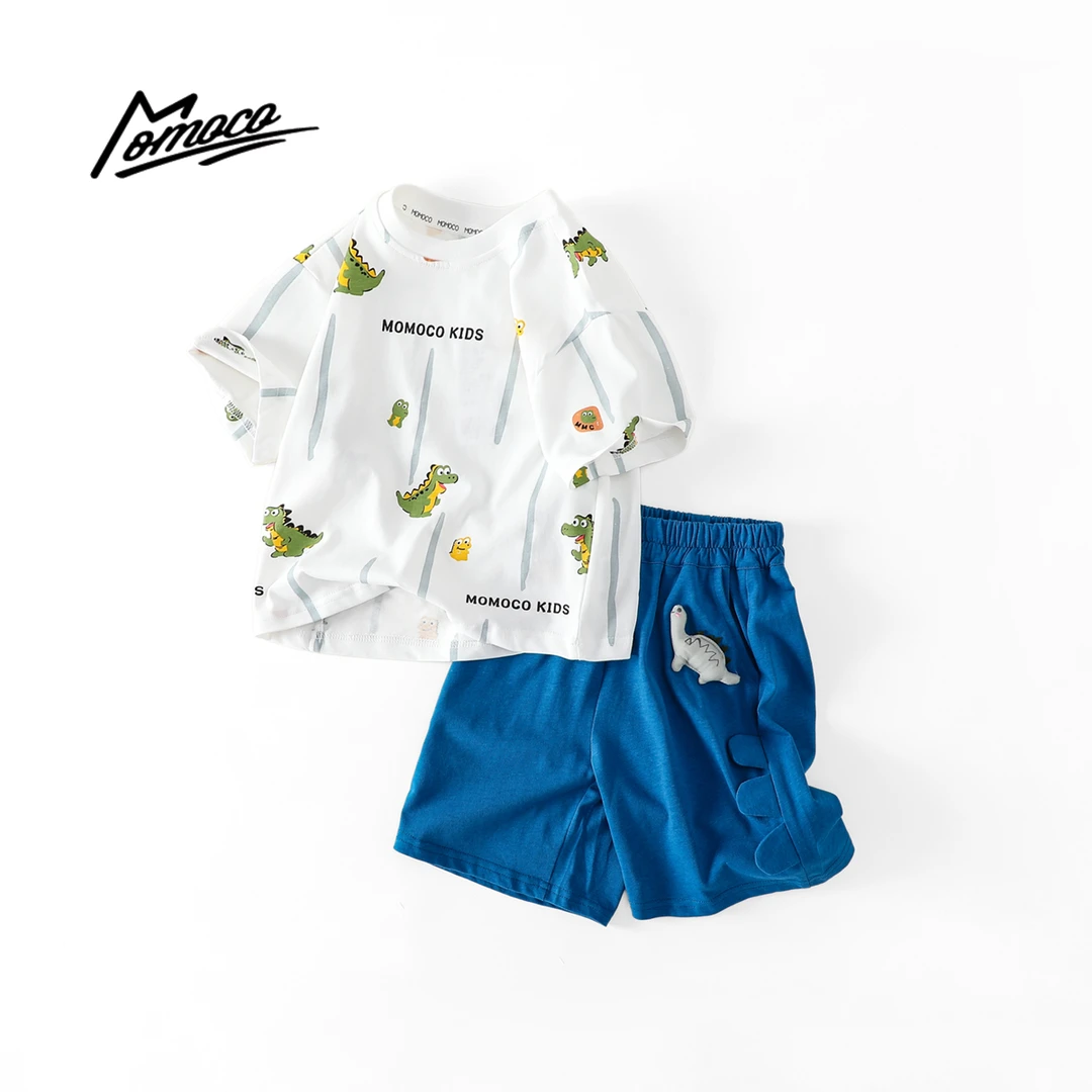 MOMOCO夏季儿童家居服薄款韩系恐龙两件套休闲套装77230578187