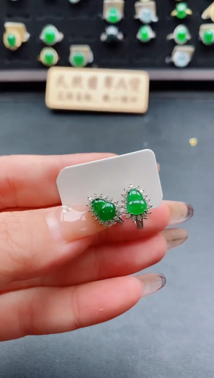 银S925镶嵌戒指翡翠1