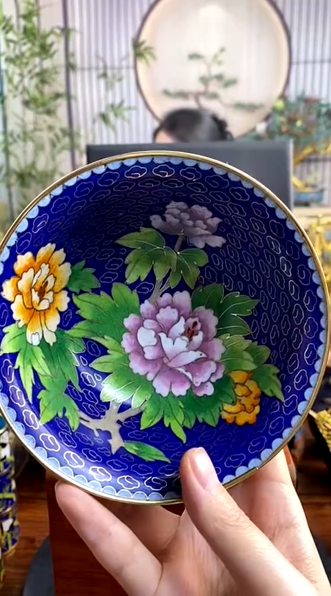 【闪购商品】非遗技艺 景泰蓝碗宝蓝色5英寸