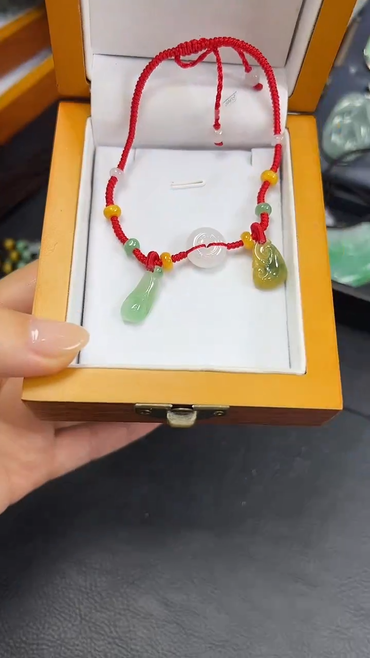 未镶嵌挂件翡翠脚链