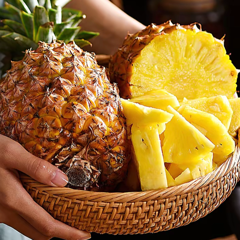 【三个特价凤梨】海南金钻凤梨纯甜无酸1-1.5斤菠萝同城送新鲜金钻凤梨海南省