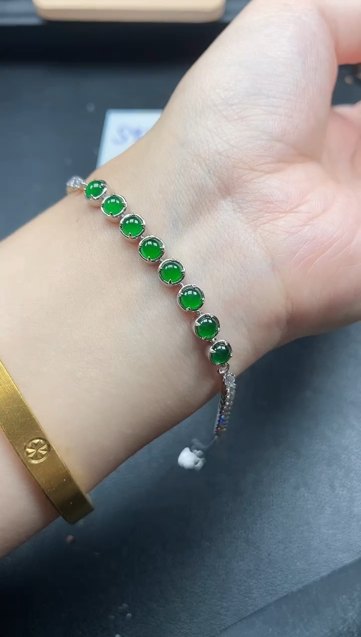 翡翠戒指银S925镶嵌5151-3