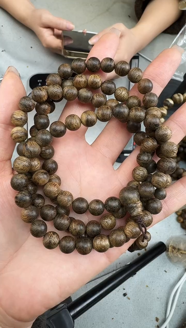 沉香手串࿇*࿇0829沉香老料圆珠多圈多样性发一