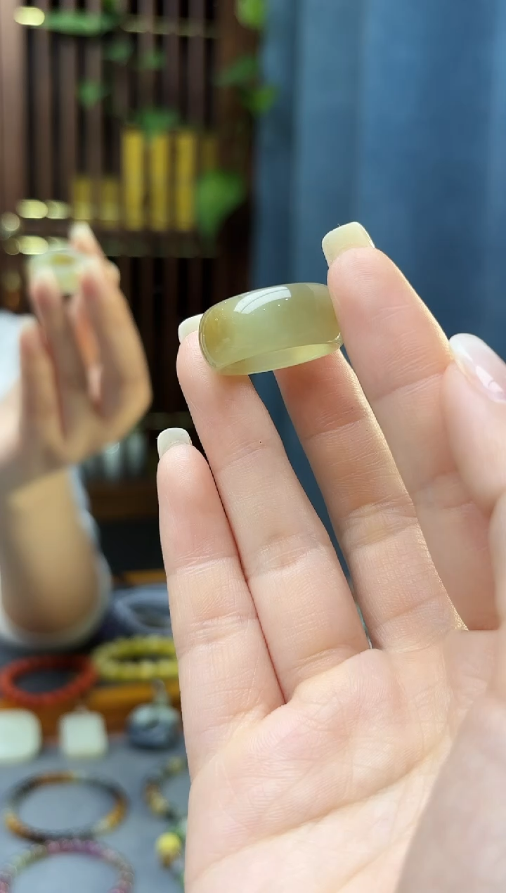 未镶嵌戒指和田玉和田玉指环15#ZD