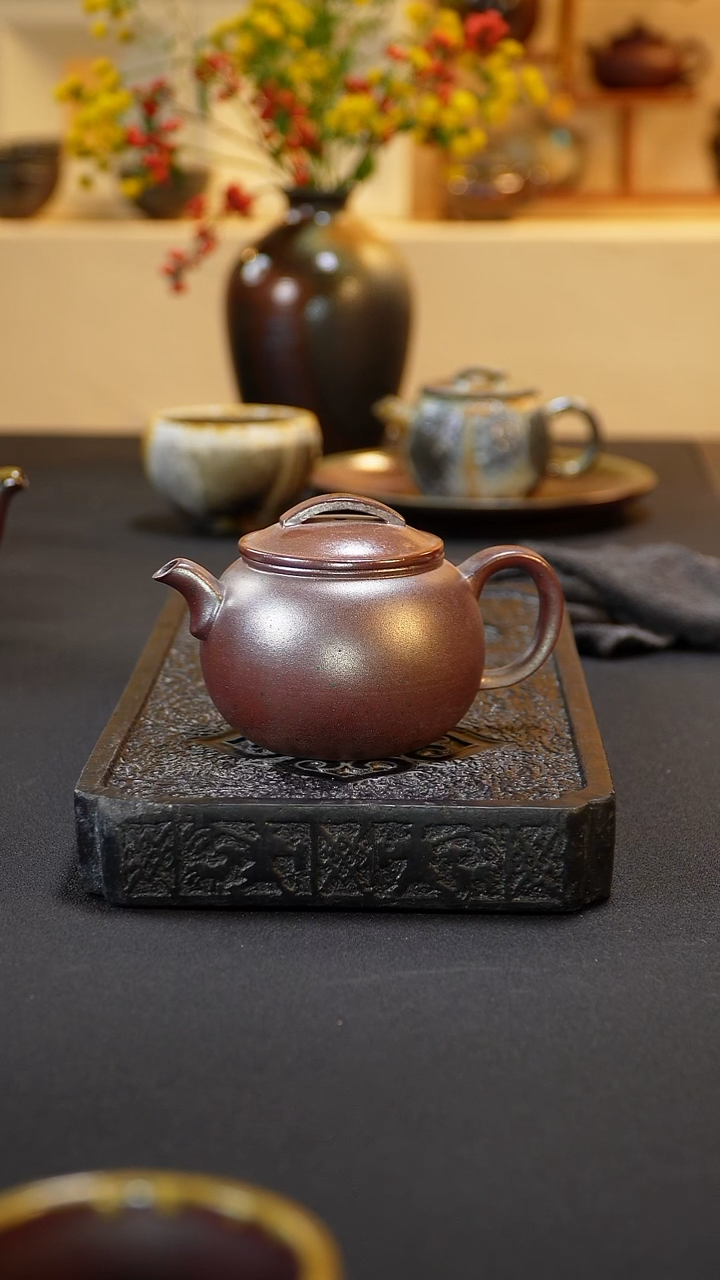 茶壶紫砂纯自然柴烧