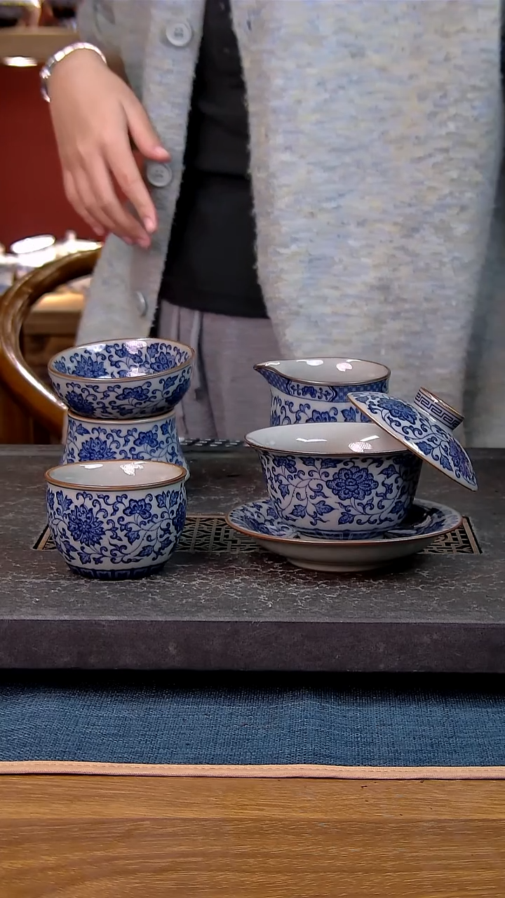 简装家用款4件套 老陶泥开片纹陶瓷茶具