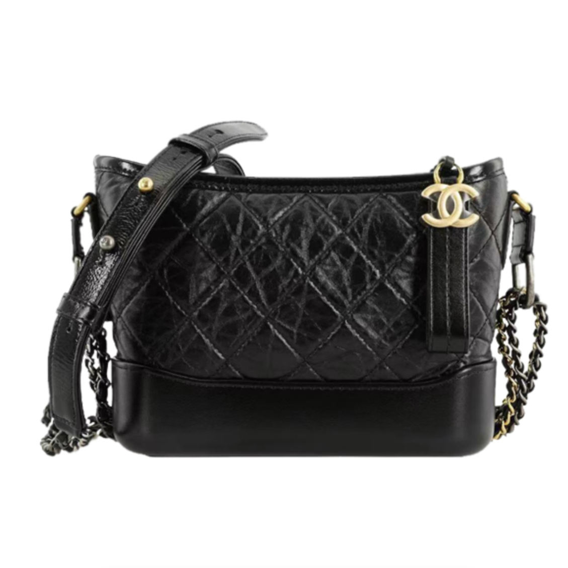 99新 Chanel/香奈儿 流浪包小号/中号 黑色/黑白