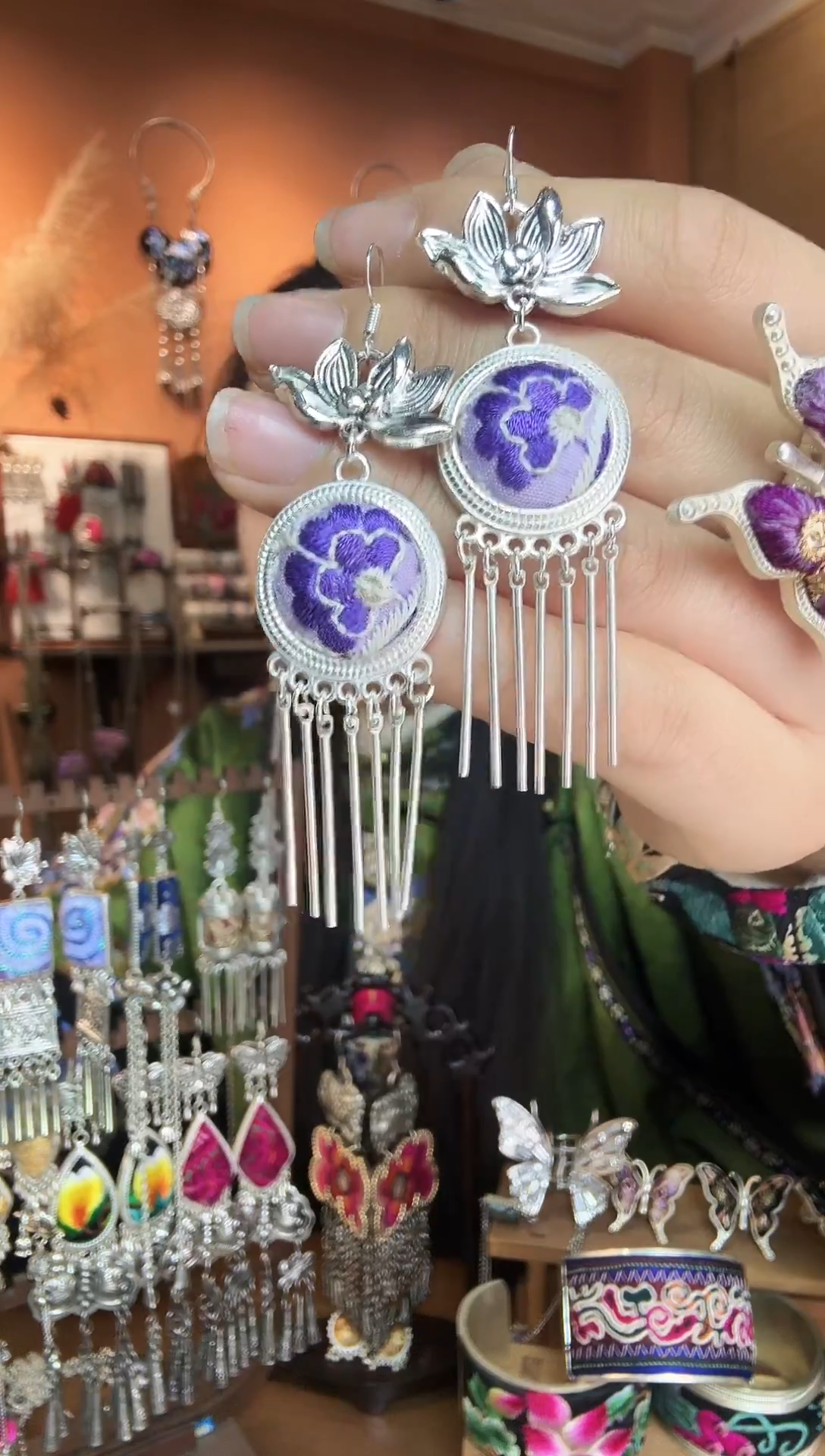 刺绣纯手工民族风耳环