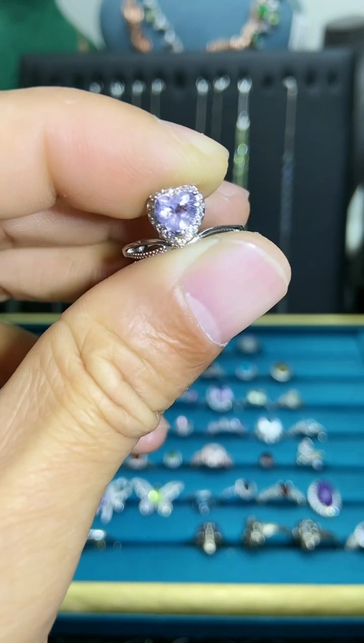 【闪购商品】水晶戒指银S925镶嵌1121