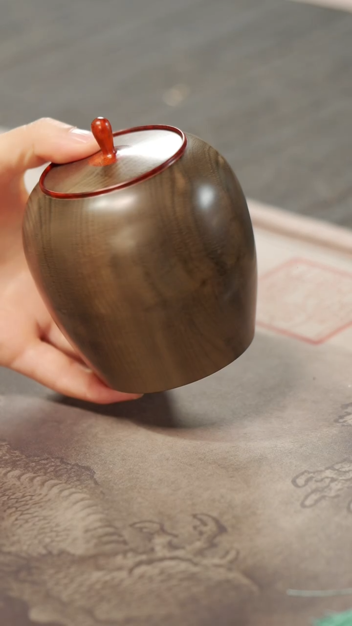 【闪购商品】金丝楠木雕579茶仓茶叶罐