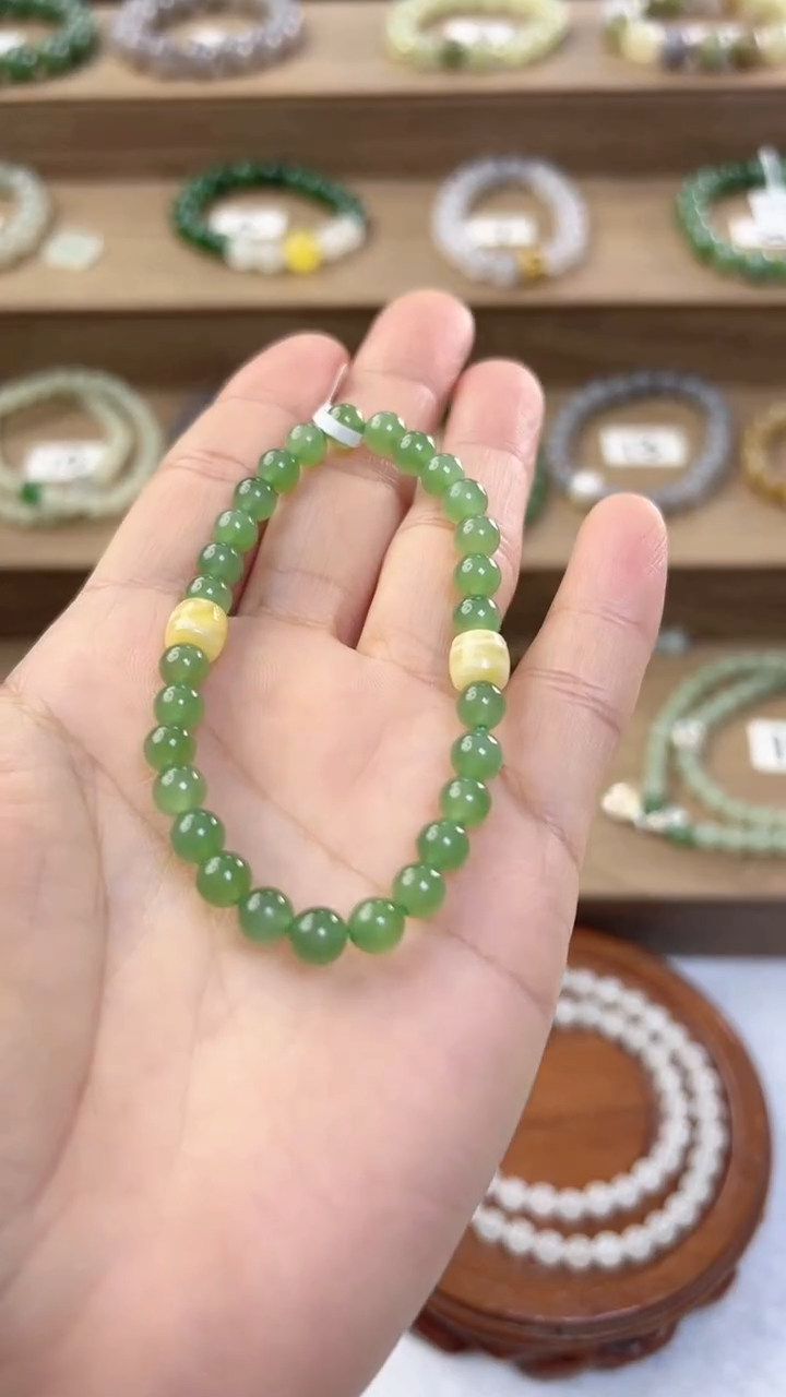 【闪购商品】和田玉手串未镶嵌6m碧玉手串