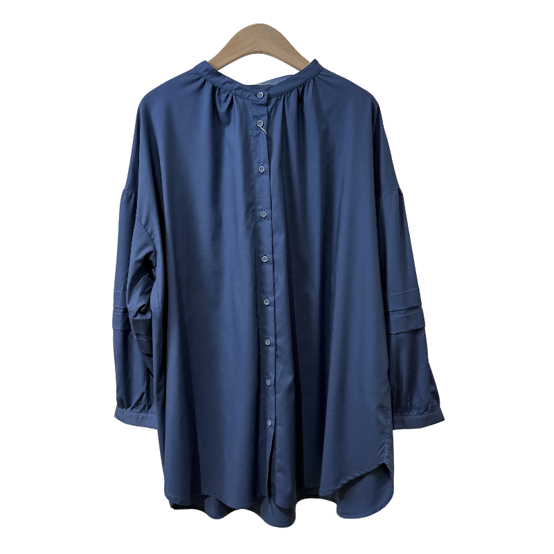 欧若风小立领雅致灯笼袖衬衫春季新款时尚减龄舒适凉感打底衬衣女