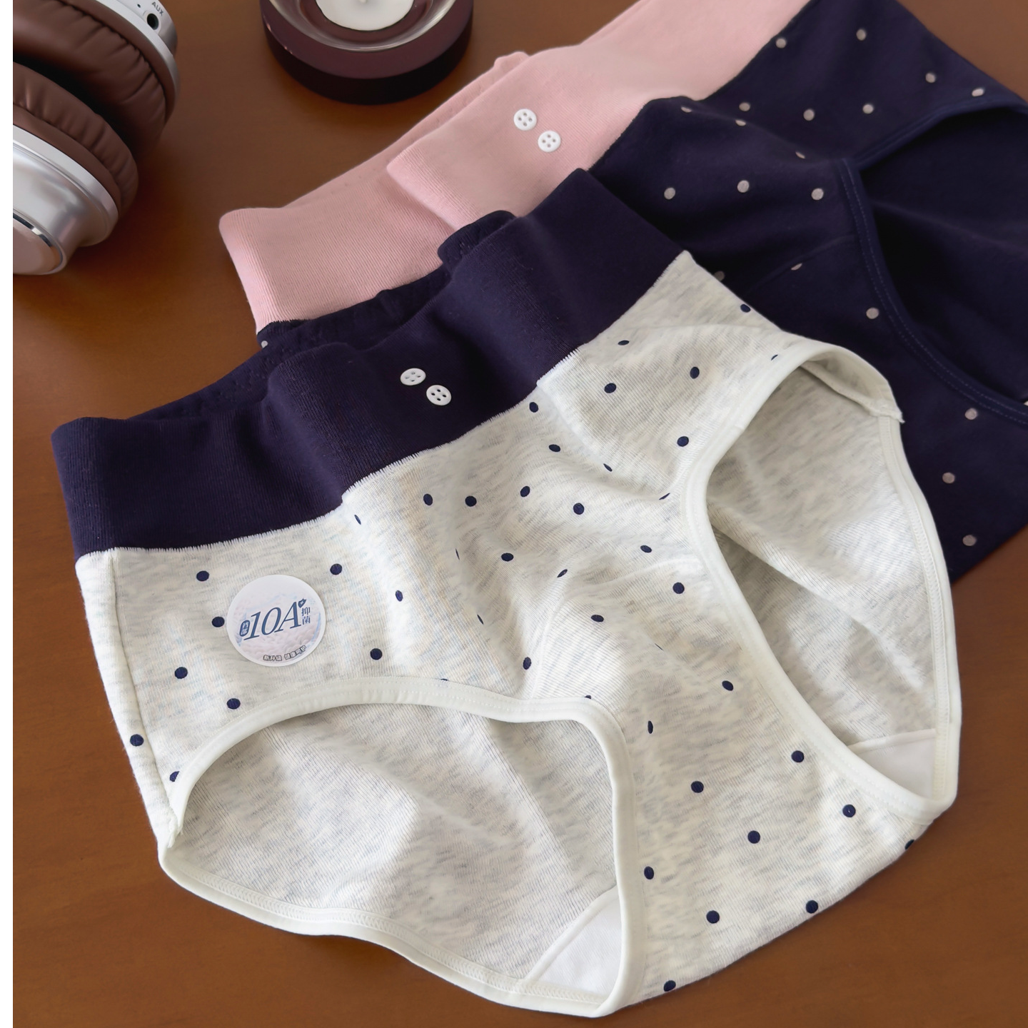 【星辰大海】糯叽叽羊绒感波卡尔波点磨毛女内裤A类加长裆10A抑菌