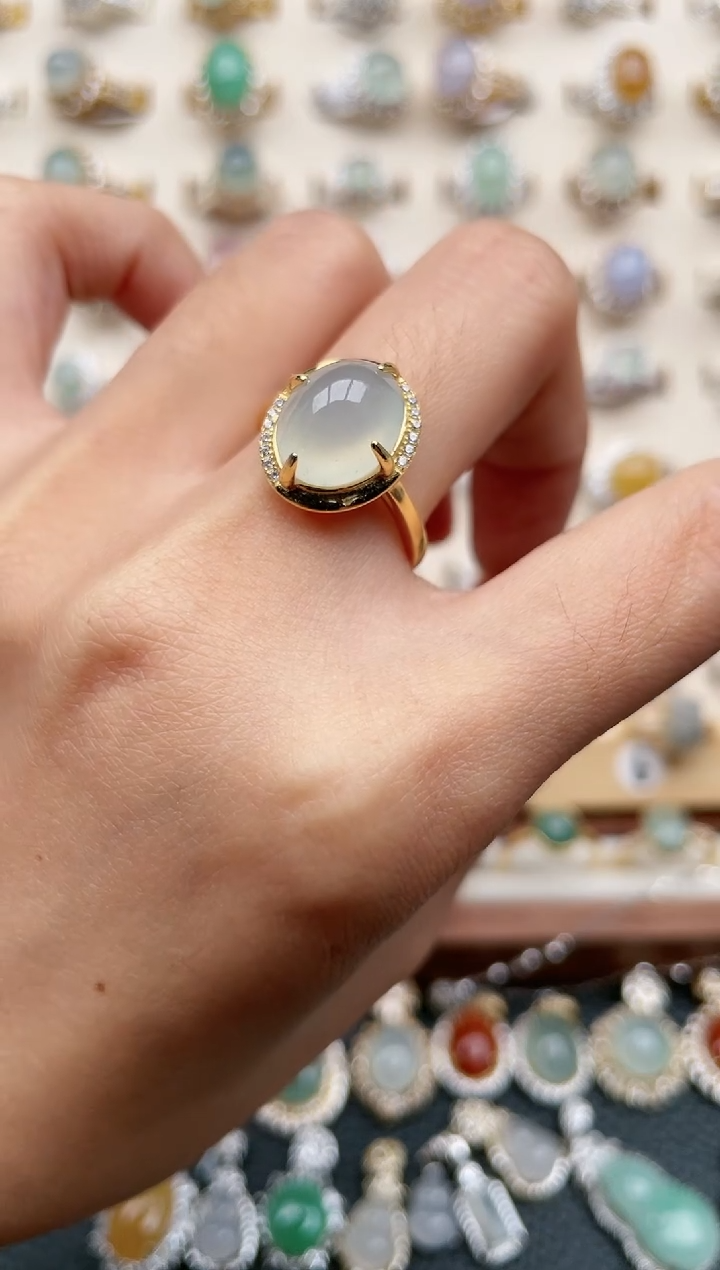 【闪购商品】翡翠戒指银S925镶嵌1111