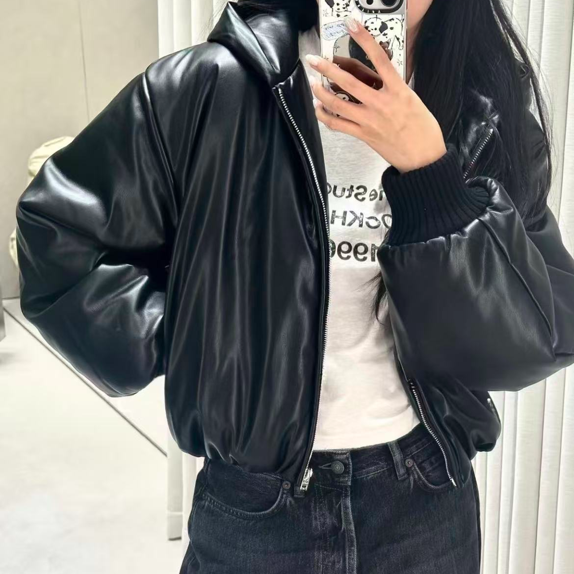 未使用 Acne studio 长袖皮夹克