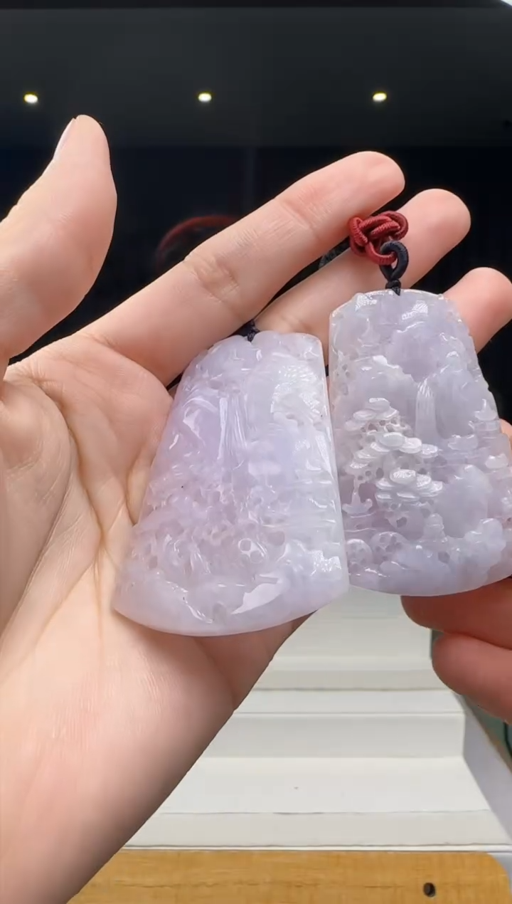 【闪购商品】翡翠吊坠(不含链)未镶嵌一对XM@@WS1SS01728