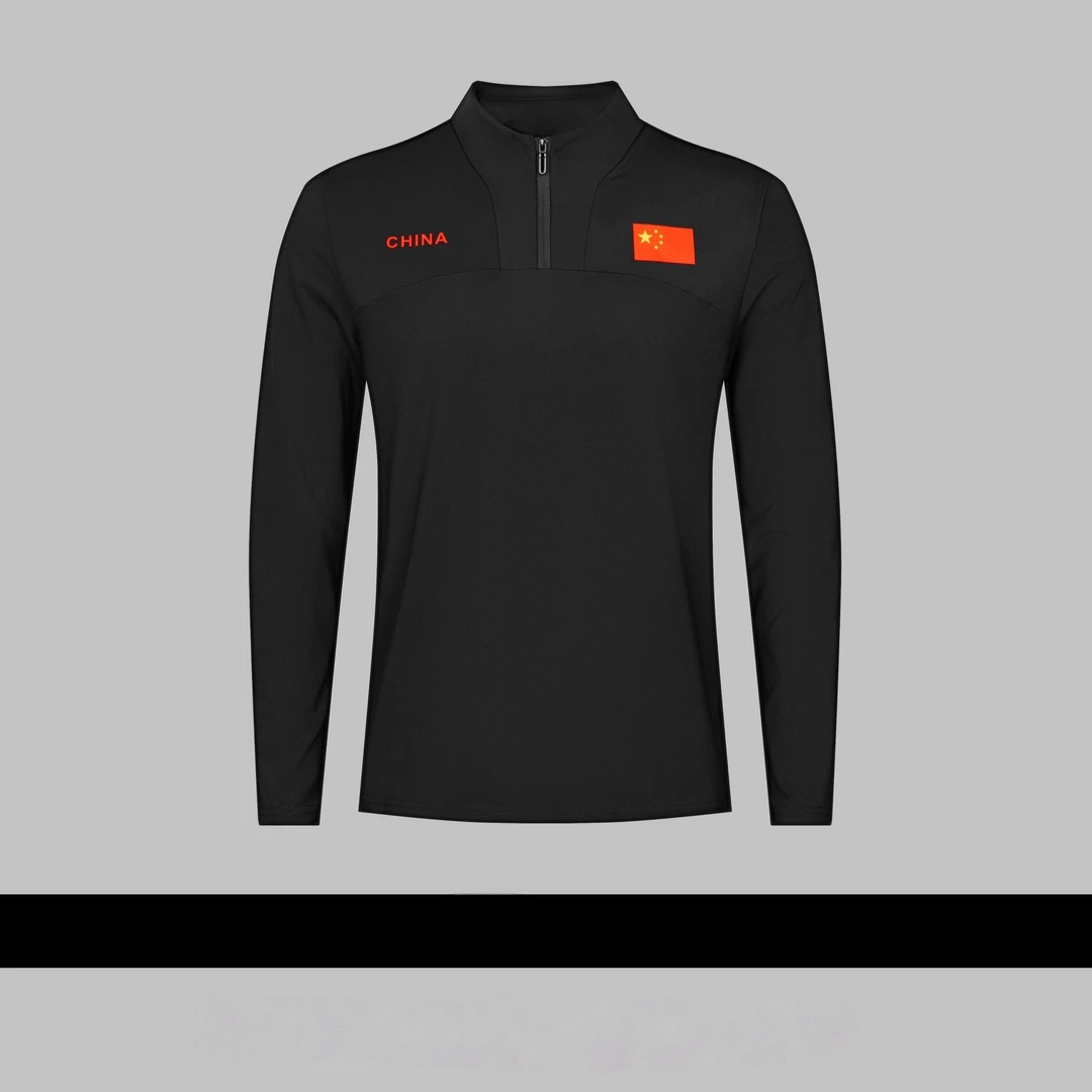 早春户外速干长袖运动衫打底半高领拉链黑色高定运动休闲打底T恤