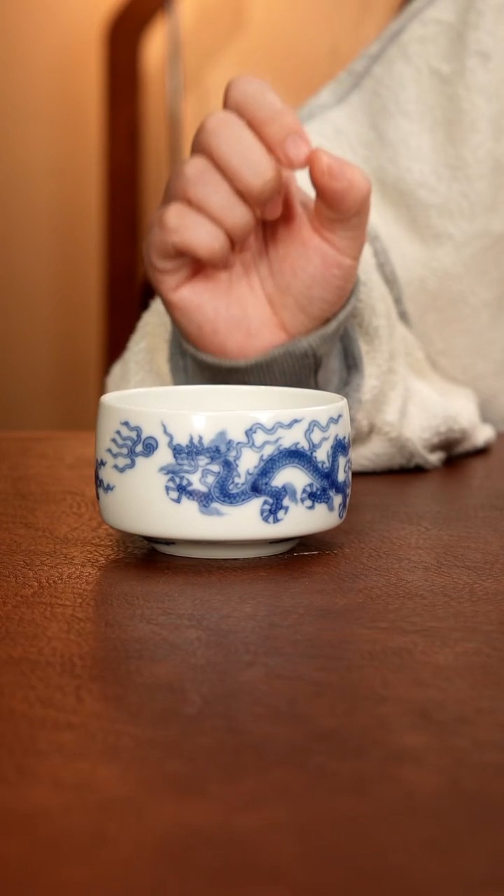 景德镇瓷器，青花瓷手绘茶具~五行火2.0版本
