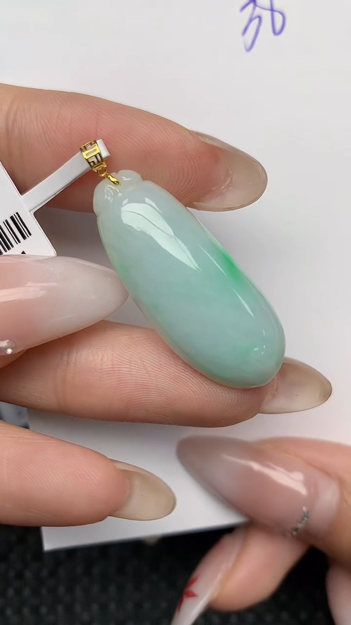 【闪购商品】翡翠颈饰18K金镶嵌天然翡翠A货