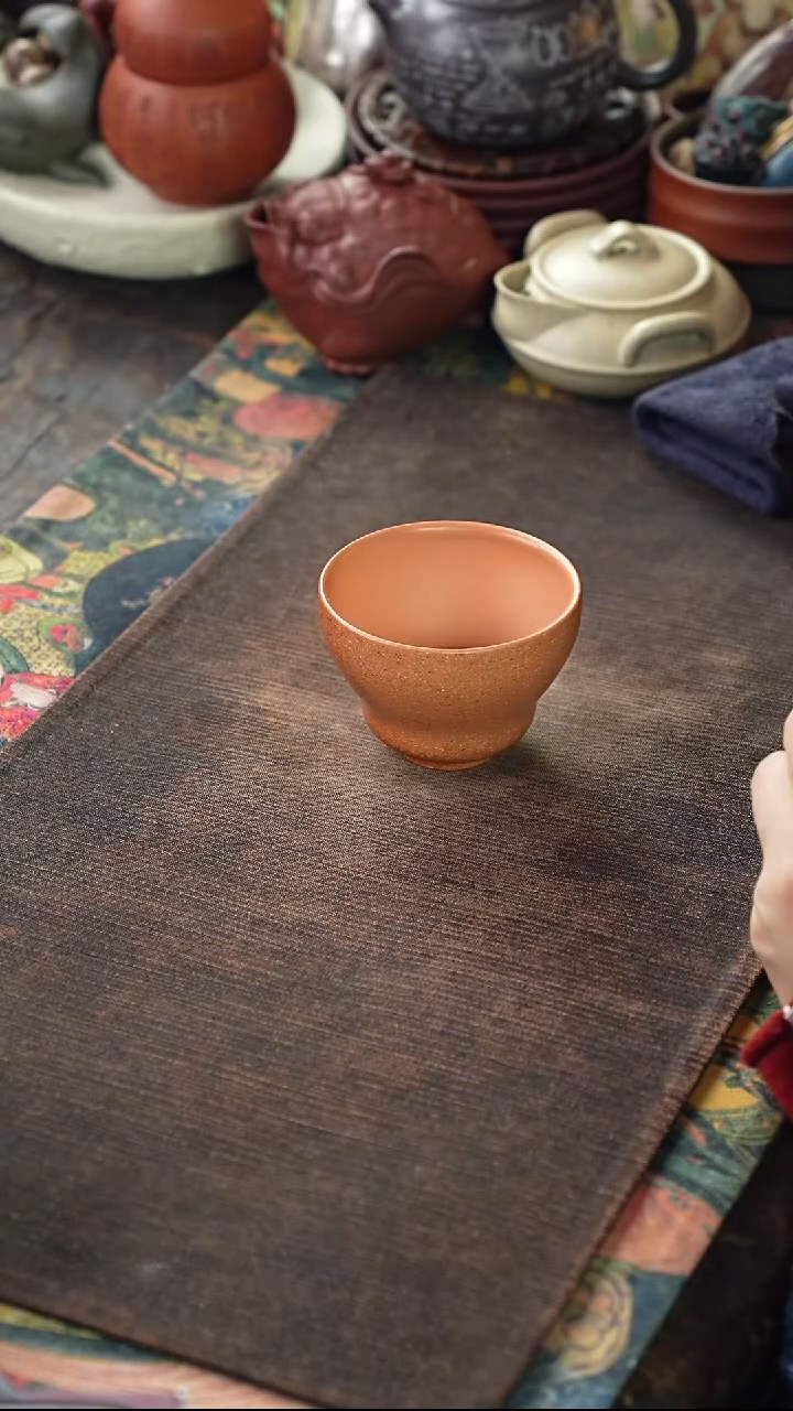  九斋老段泥光素葫芦杯