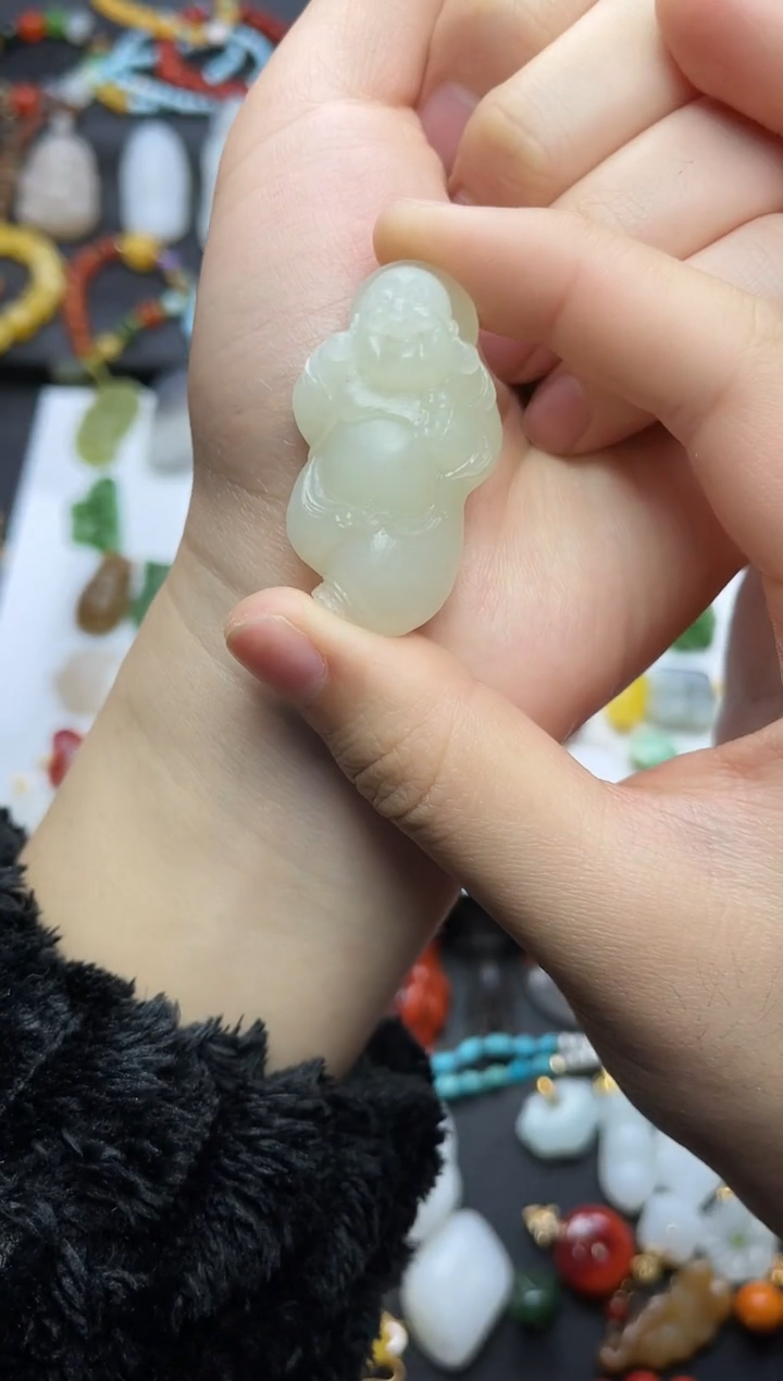 颈饰未镶嵌和田玉佛公【定制】06