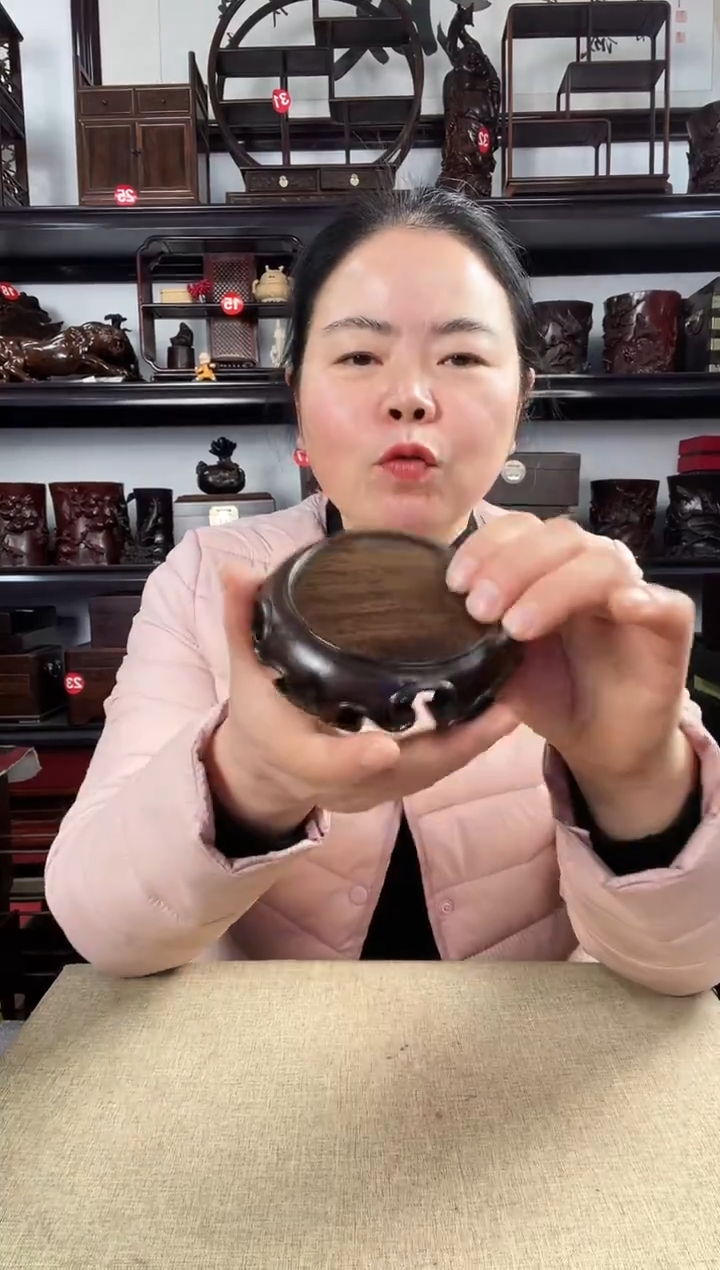 木小卷边圆老李红木工艺品