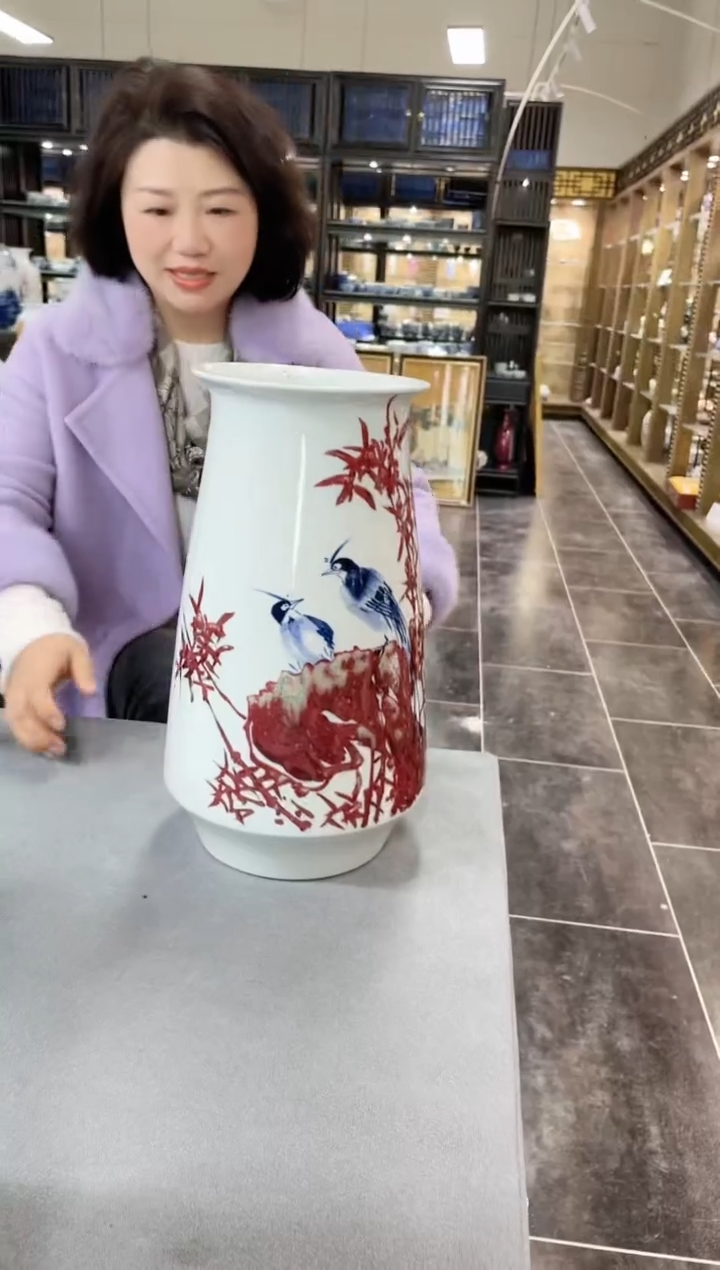 【闪购商品】009陶瓷供应链青花釉里红锦绣前程赏瓶