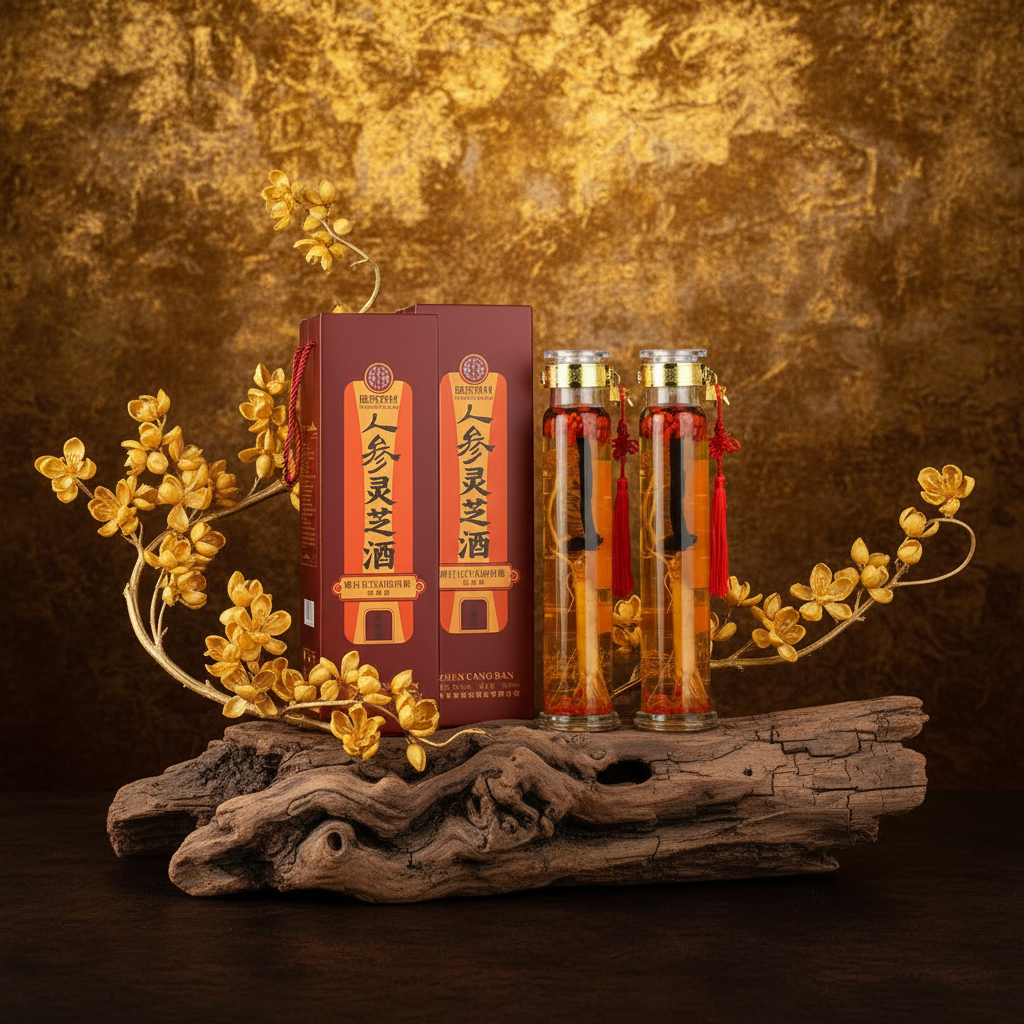 君道运人参灵芝酒两瓶