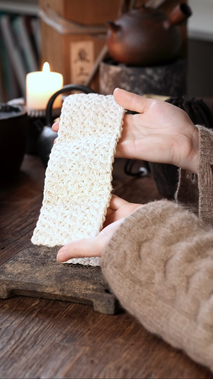 溪元茶事 白色杯垫 大