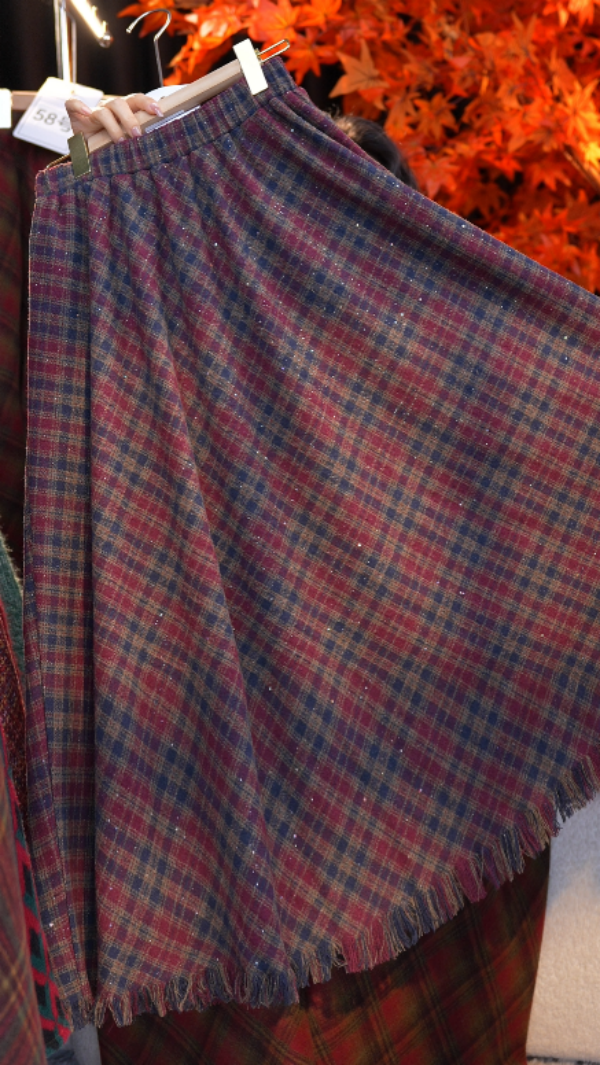 MJ320 秋冬季新款时尚百搭气质显瘦小众半身裙A字大摆裙MJ