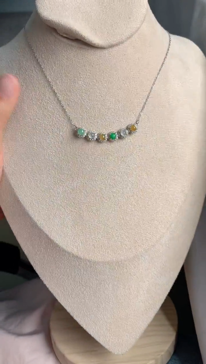 【闪购商品】翡翠项链银S925镶嵌3号