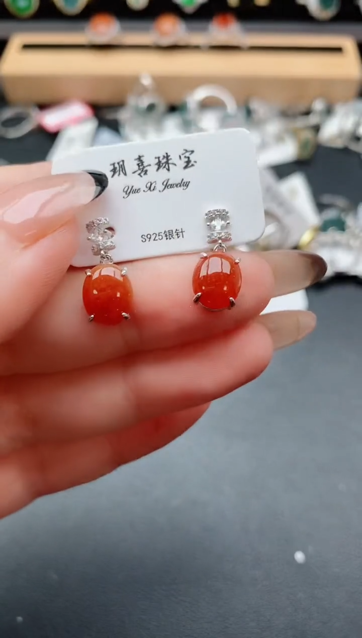 银S925镶嵌戒指翡翠1