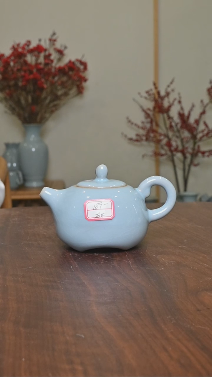 【闪购商品】其他28#四季纳福壶微瑕天青釉 朱家款