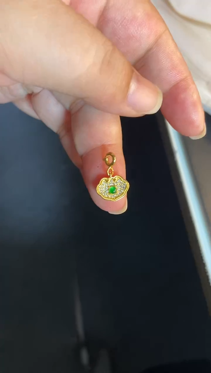 吊坠(不含链)银S925镶嵌翡翠1