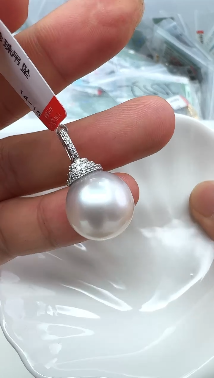 【闪购商品】海水珍珠AQ银S925镶嵌海水珍珠吊坠@@V434