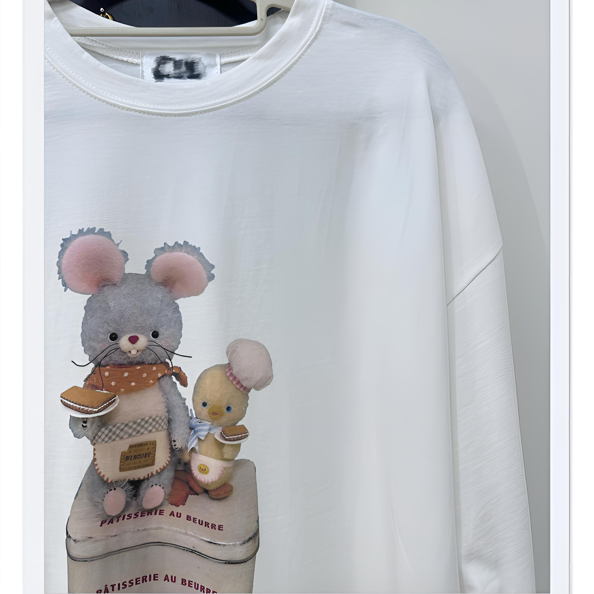 围巾小老鼠长袖T no退no换