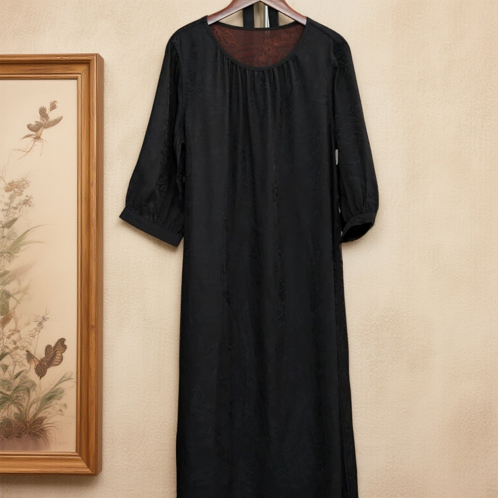 963【王公子专属】女士高定复古宽松显瘦修身休闲连衣裙