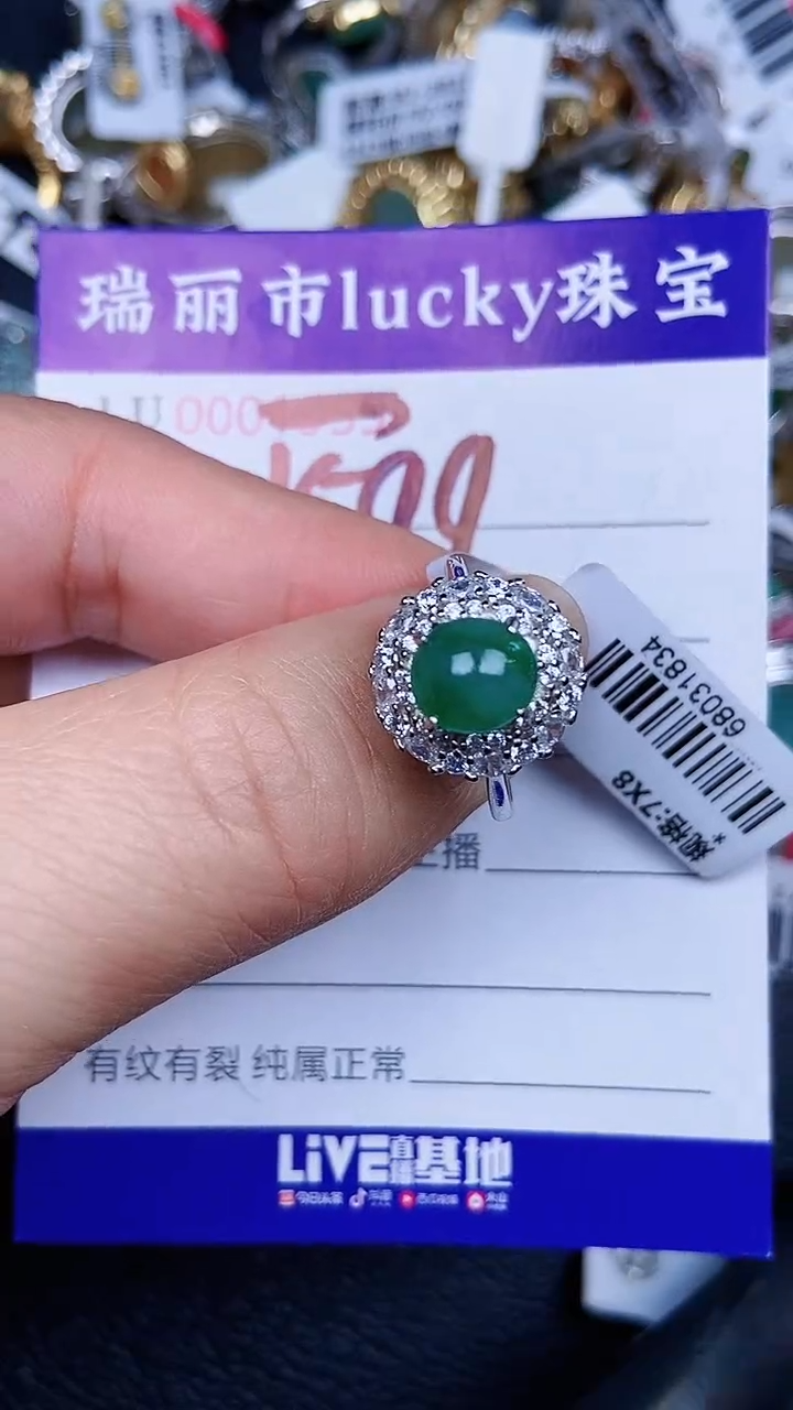 颈饰银S925镶嵌翡翠599