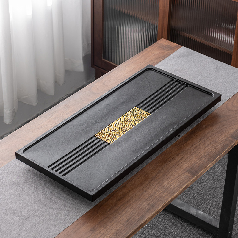 【一路福星】80*37乌金石茶盘干泡茶台