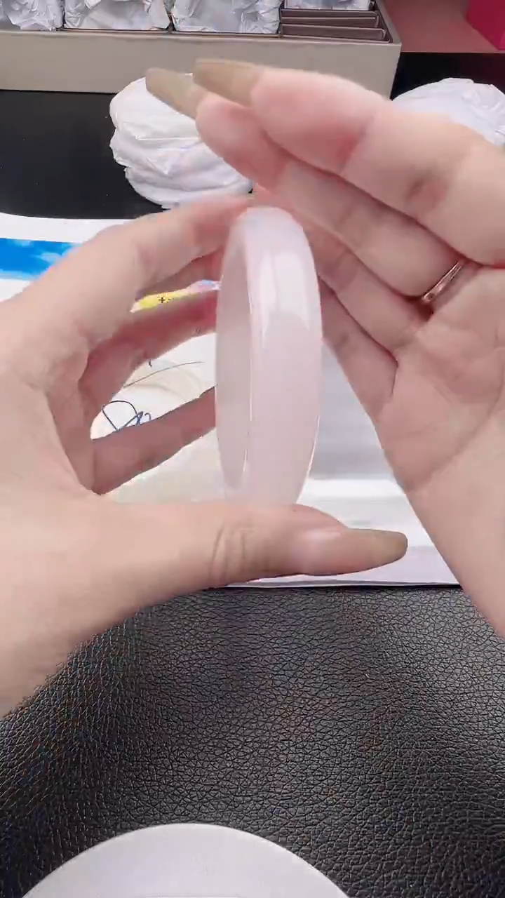 未镶嵌手镯石英质玉白月光正圈圈口53