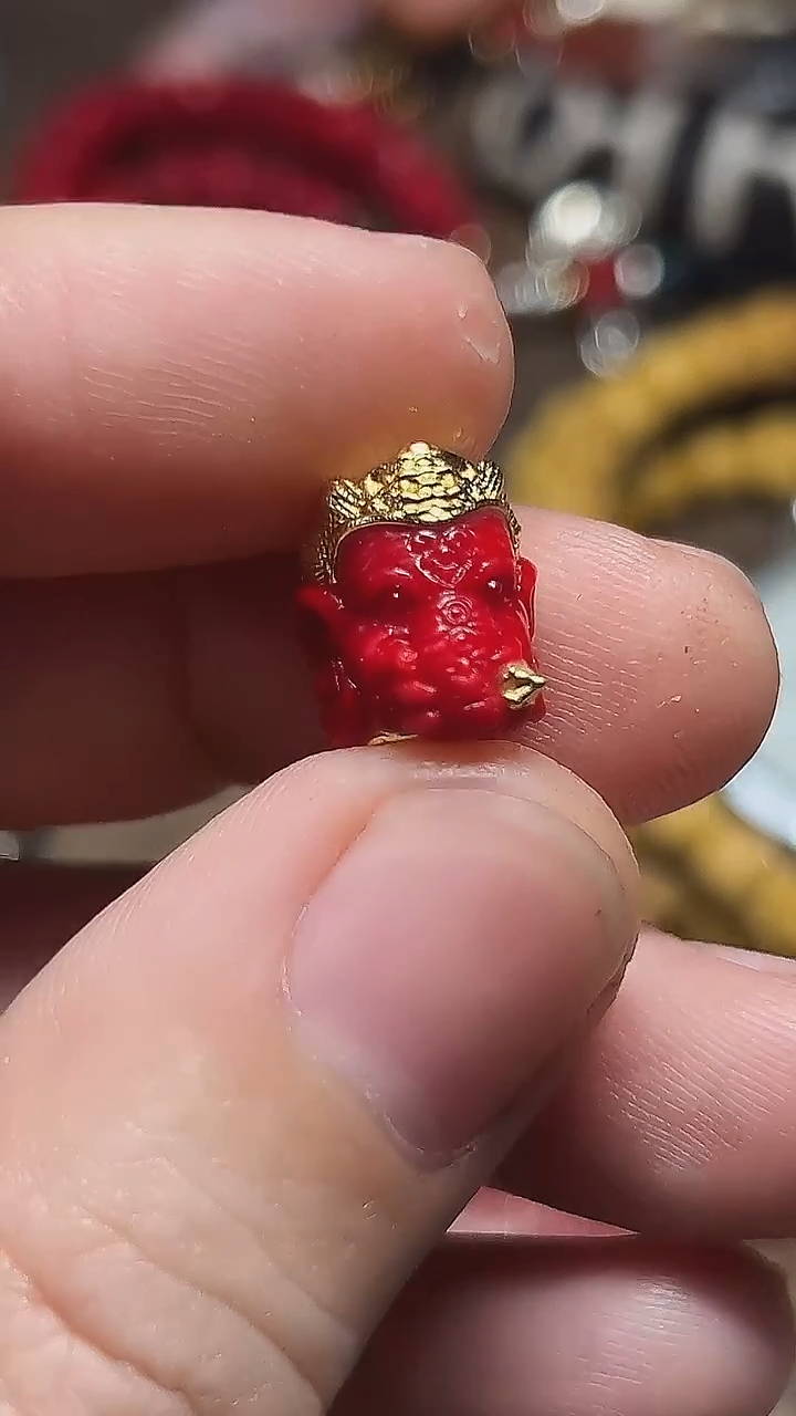 鹿骨其他天狗红象首珠顶珠 