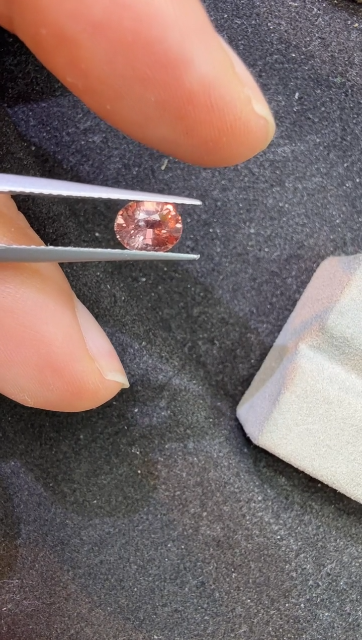 未镶嵌定制定制蓝宝石c****✨天然1.21克拉无烧帕帕拉恰国际证书