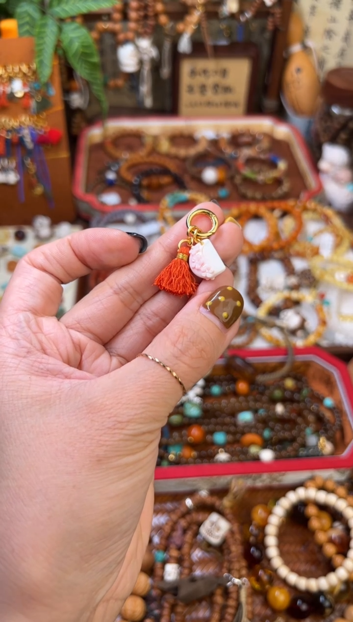 贝壳吊坠粉红贝壳小提溜