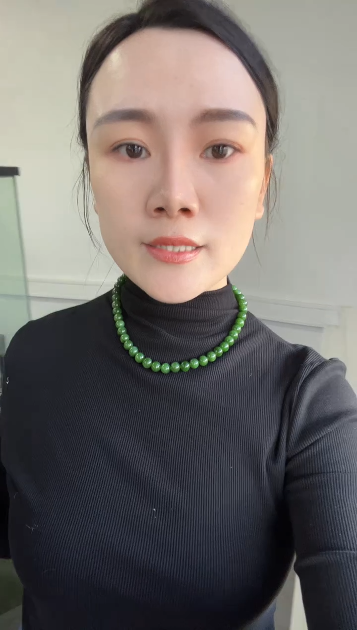 【闪购商品】和田玉项链未镶嵌碧玉项链9mm+微黑点（多样性发一件）