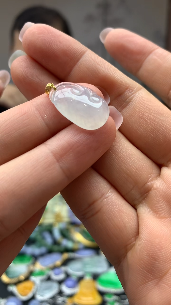 【闪购商品】翡翠颈饰18K金镶嵌4-天然翡翠