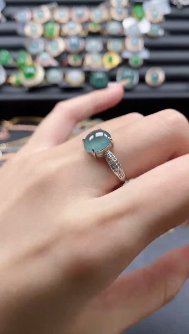 【闪购商品】翡翠戒指银S925镶嵌51511