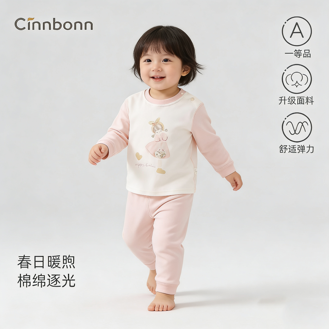 春秋季新款婴儿衣服6-12个月男女宝宝秋衣秋裤套装新疆棉柔软舒适