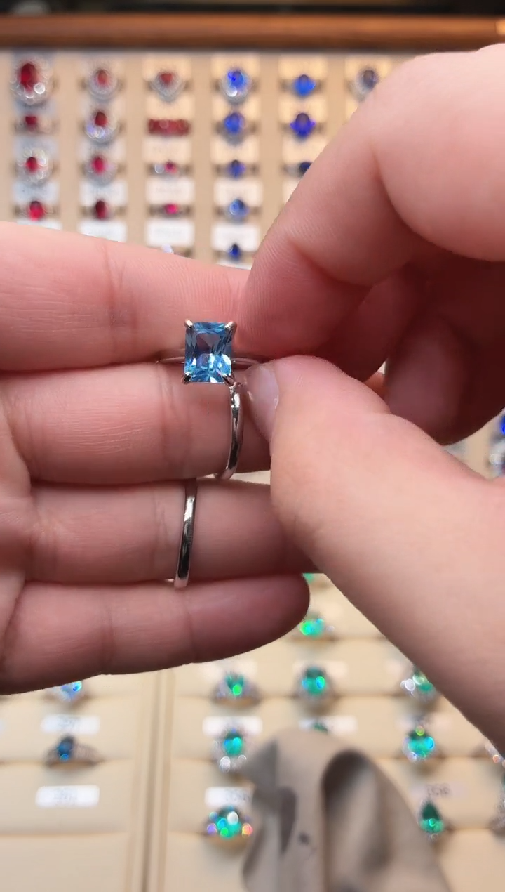 戒指蓝宝石银S925镶嵌0000