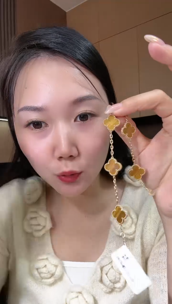 【闪购商品】木变石（虎睛石）手链18K金镶嵌黄色k黄，五花手链GHJ   